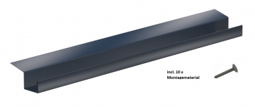 Kastendachrinne Simpel 1,25 Meter Aluminium anthrazit incl. Montagematerial